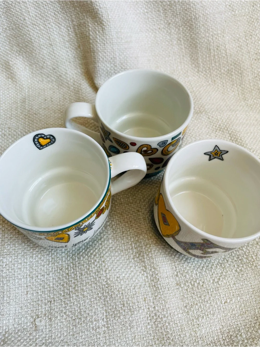 Brighton Colorful Stackable Love Ceramic Mugs Set of 3